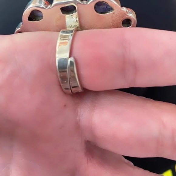 Labradorite, Charoite sterling statement ring - Picture 4 of 4